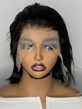 Straight Human Hair bob wig black  13x4 lace frontal  