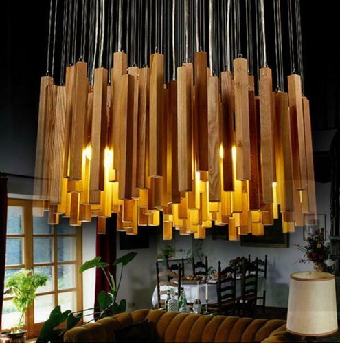 Wooden lampshade led - wooden,