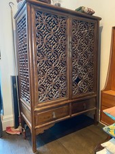 Antique Chinese Wedding Cupboard. Antique Joinery Some Damage to Doors See Pics