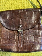 Vintage Mulberry Brown Moc Crock Handbag - Good Condition