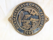 Solid Brass Canal Boat Plaque