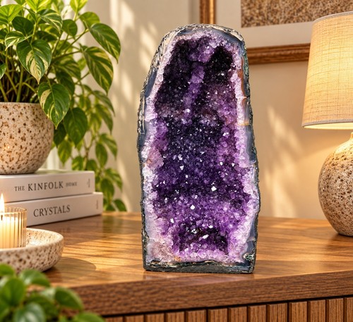 Amethyst crystal geode 1057 - crystal,