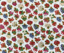 Vintage Cranston Joan Messmore Flower Pots Cotton Quilting Sewing Fabric 45”x36”