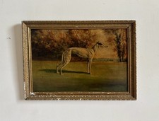 VTG Dog Greyhound Oil Painting