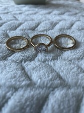 Aurora Three Gold Ring Set (made with Swarovski Elements)