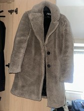 Brown Teddy Bear Fur Coat Zara Size XS/S With Pockets