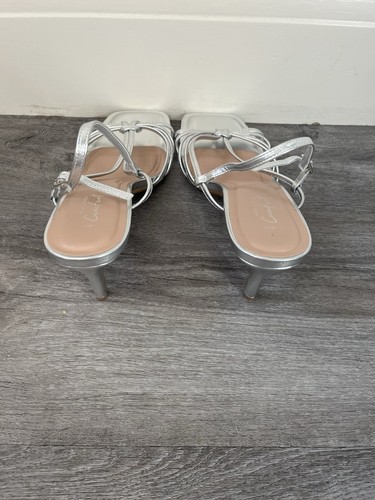 New look silver heels size - new,