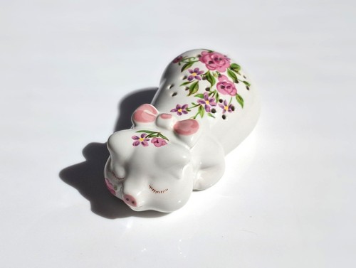 Vintage avon pink floral - vintage, pig