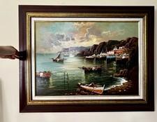 Vintage 1950s Oil Painting Of