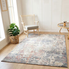 Multi Colour Distressed Faded Splash Design Rug Area Mat