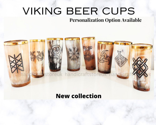 Horn mug custom - horn, engraved