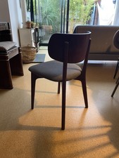 Chairs Dinning Cafe Restaurant (wood And grey Seating ) Set of two