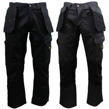 Mens DeWalt Low Rise PolyCotton Multi-Pocket Work Trousers Wasit 36-40 - 33" Leg