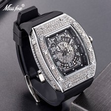 Hip Hop Luxury Custom Bling Ice out Men's Watch Iced Simulated VVS Cz Diamond