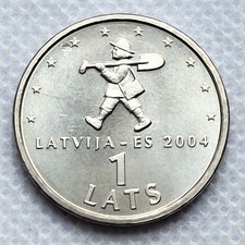 Latvia 1 lat 2004 Digger (Spriditis) UNC (#1316)