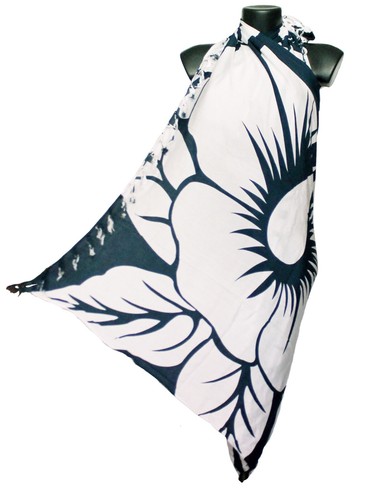 Dark blue white tropical - blue/white,