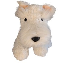 Warmies White Scottie Dog Hottie Microwaveable Plush Toy Tartan Bow 