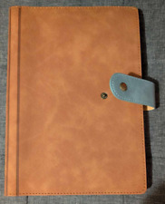 PU Brown Leather 6 Ring Notebook Travel Binder Planner Portfolio 9x7 inch A5