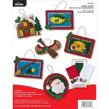 Bucilla Felt Applique Ornaments Kit Set of 6 - Lodge Santa