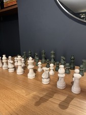 Large Marble Carved Chess Set