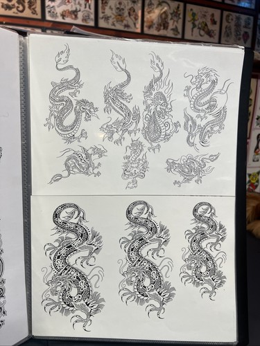 Tattoo flash sheet dragon - sheet,