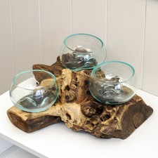 Triple 12cm Molten Glass Bowl