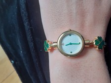 Brooks and Bentley Lucky Clover Womens Gold Plated Watch