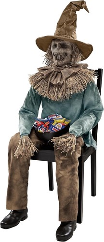 Scary sitting scarecrow - 54",