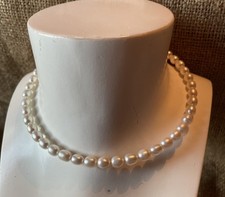 Real white Freshwater Pearl Necklace Choker Cuff 58 Bead Adjust Adjustable New
