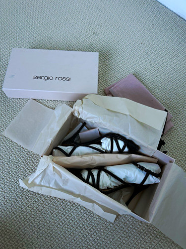 Sergio rossi black snake print - black,