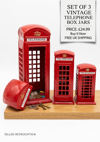 London telephone box piggy - london,
