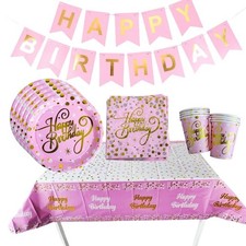 Girls Pink Gold Tableware set