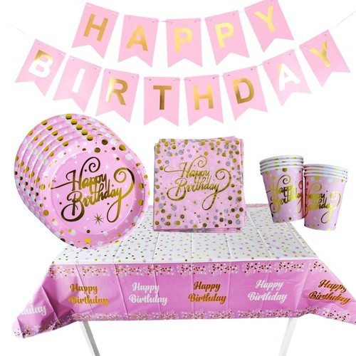 Girls pink gold tableware set - girls,