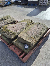 Reclaimed Batch Of Half Round Stone Wall Copings Toppers 16.5ft