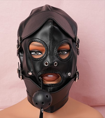 Head mask harness ball gag - head,