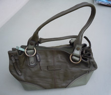 Unused Vintage GIANNI CONTI two tone green real  leather Hand/shoulder Bag