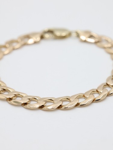 Gold curb bracelet men 9ct - gold,