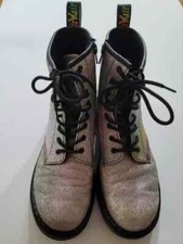 DR MARTENS AIRWAIR GLITTERY 1460 DOC BOOTS RAINBOW PINK SILVER SIZE UK5 