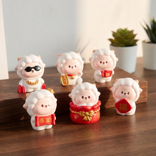 6pcs miniature sheep - 6pcs, figurine