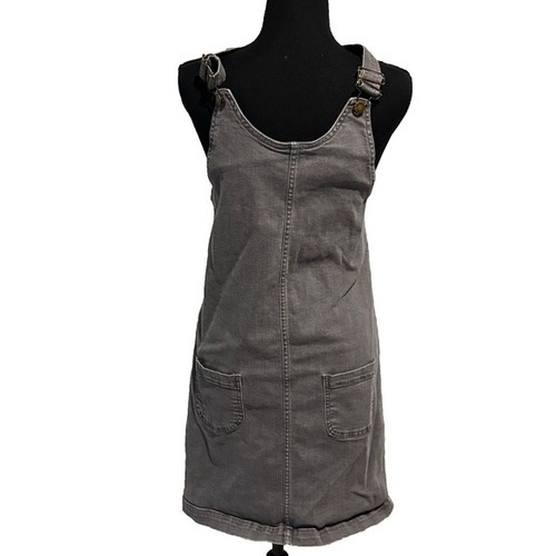 Women gray denim overall - denim,
