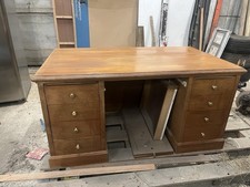 Large Oak Desk. Extremely Well Made And In Good Condition. Lots Of Draw Space