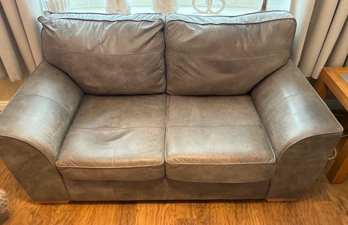 Next small leather sofa grey