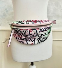NEW - Multicoloured Pink Mint Green Graffiti Waist Festival Casual Bum Bag
