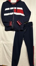Tommy Hilfiger Sport Y2K Track Suit Women's Sz S Red White and Blue Retro Block