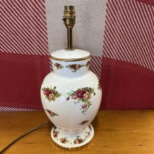 Royal Albert Old Country Roses 1962 Large Table Lamp Working - No Shade