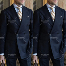Navy Blue Men's Suit Peak