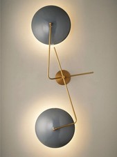 Brass Wall Grey Fixture Shade