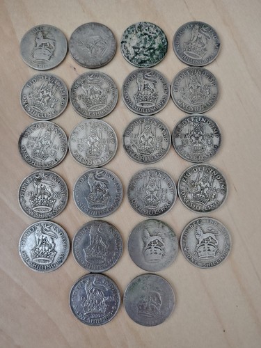 One shilling coins pre - one,
