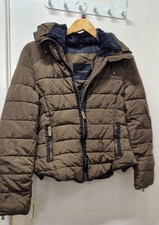Ladies Zara puffer jacket zip away hood Colour brown size S CG S09