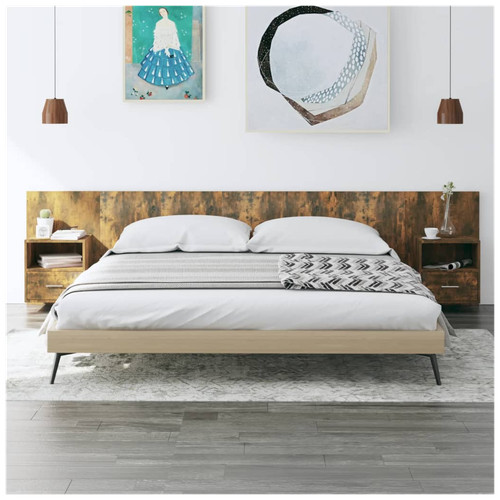Floating headboard smoked - floating, oak